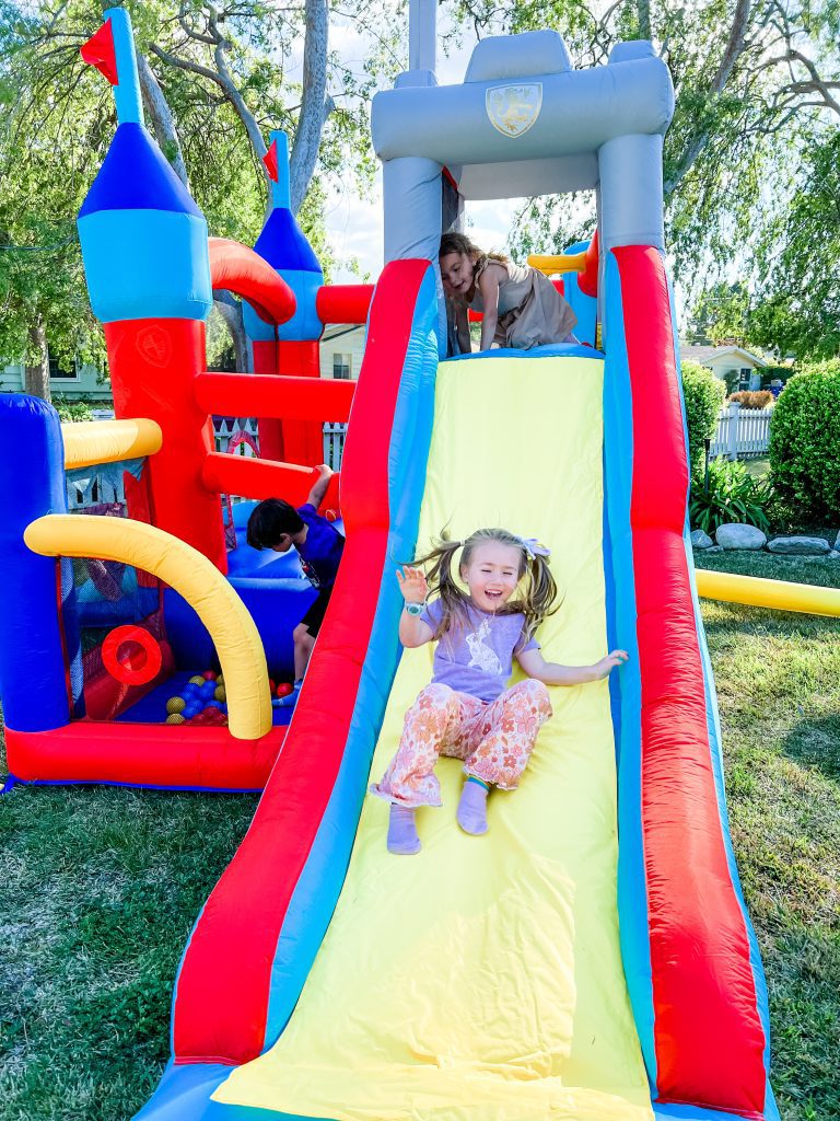 medieval bounce castle kids play