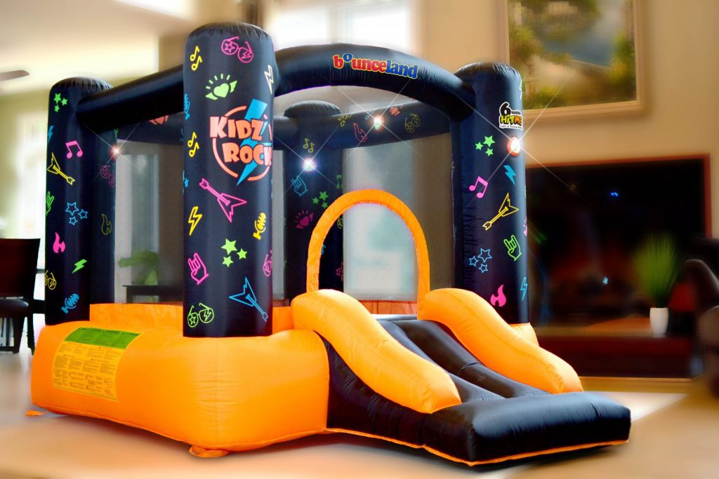 kidz rock bounce house with lights and sound interaction