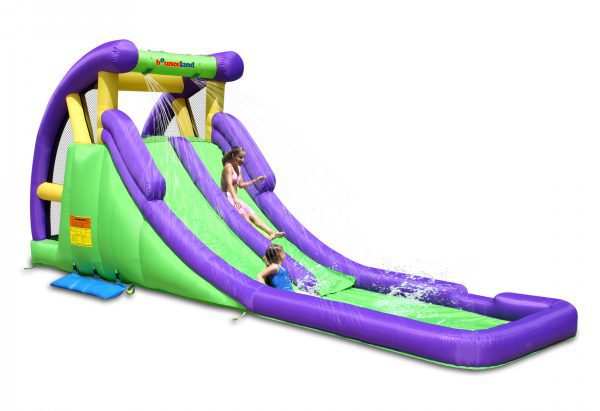 9029A bounceland double water slide with pool