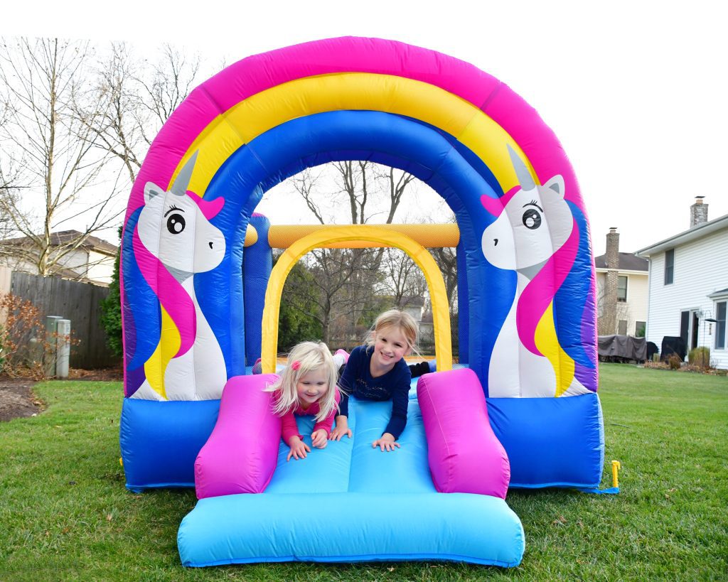 rainbow unicorn bounce house