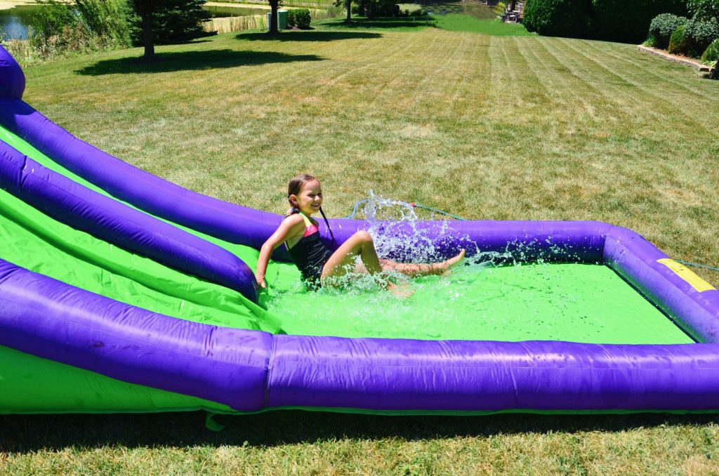 double water slide fun