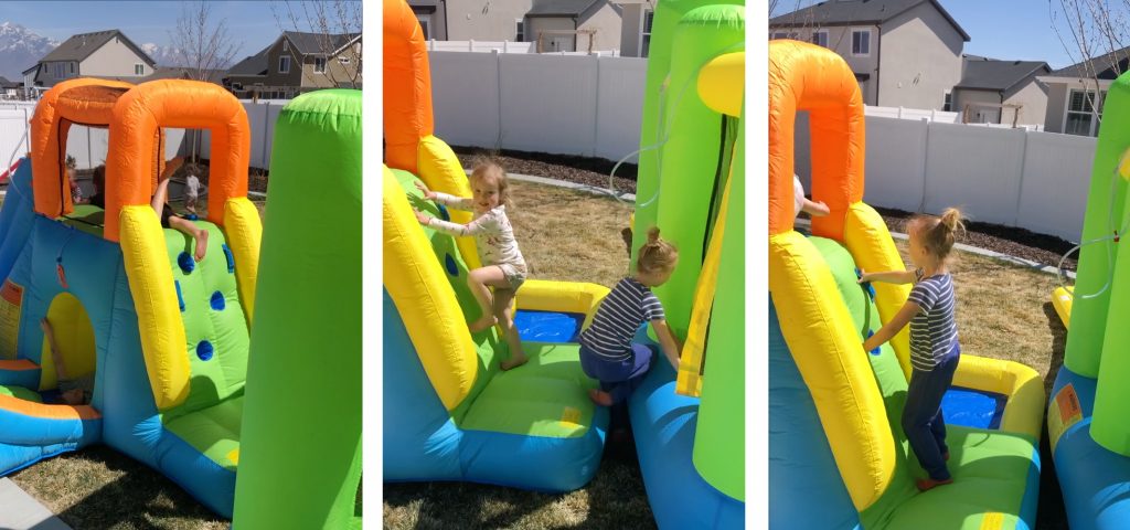 obstacle course inflatable bounce house water slide 