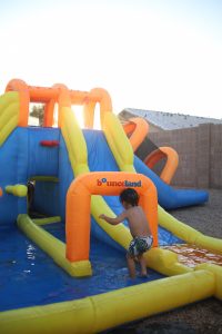 big splash triple water slide water park kids play tunnel